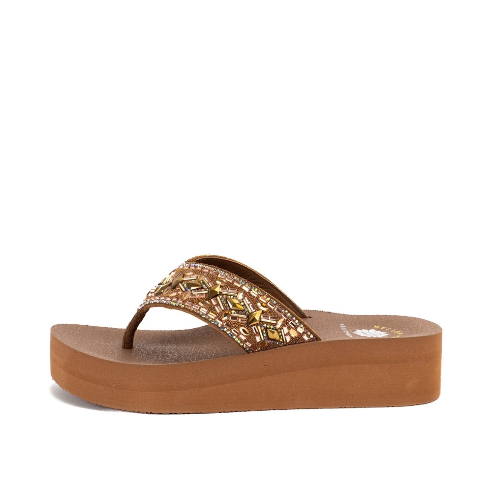 YELLOW BOX FLIP FLOPS Blaine COLOR TOAST MEDIUM WIDTH